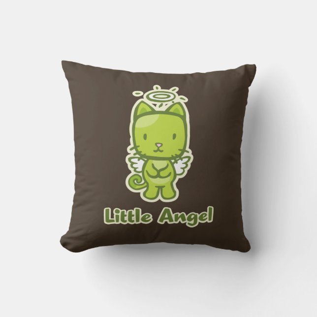 Little Angel, Little Devil Kitty Cat Reversible Cushion (Front)