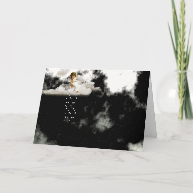 Little Angel on a Cloud Birthday Card (Front)