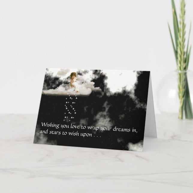 Little Angel on a Cloud Valentine Holiday Card (Front)