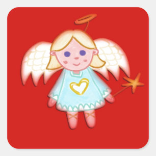 Little Angel on Red Sticker