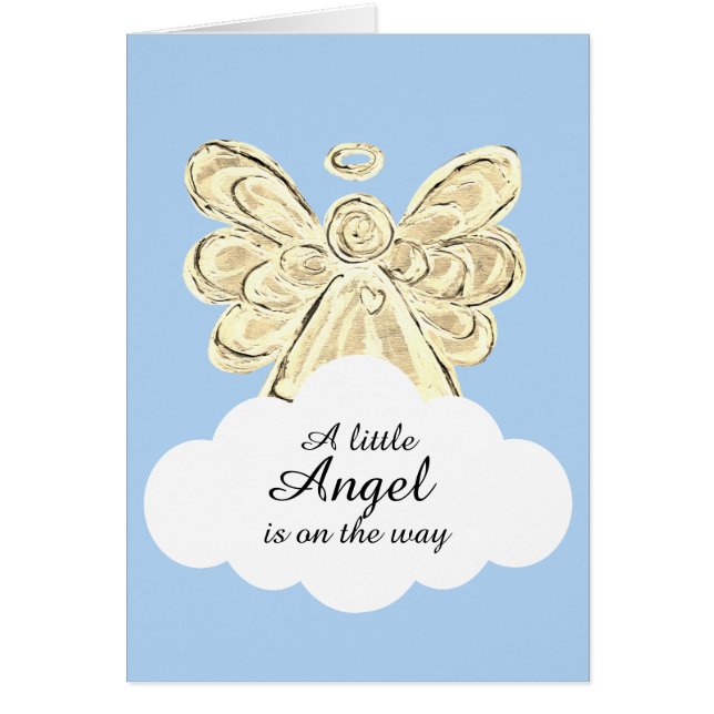 Little Angel on the Way Baby Shower Card (Front)