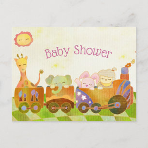 Little Animals Baby Shower Invitation Postcard