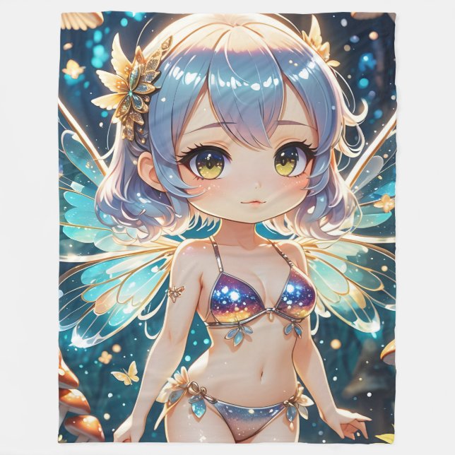 Little Anime Angel Fleece Blanket (Front)