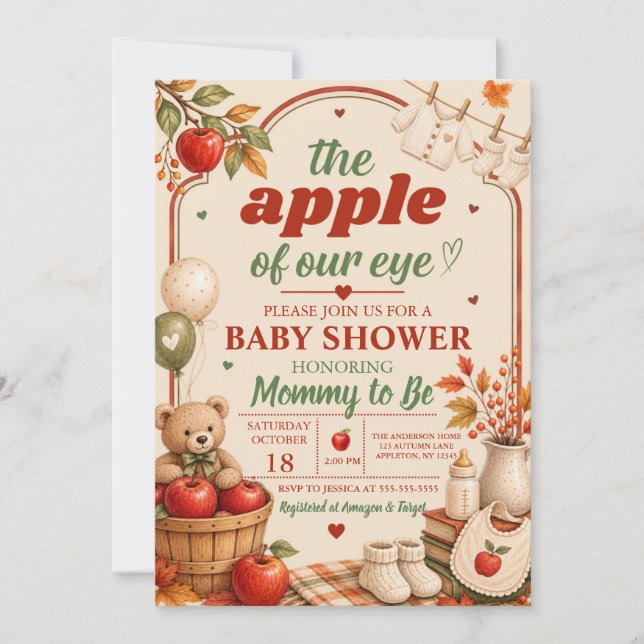 Little Apple Fall Baby Shower Invitation (Front)