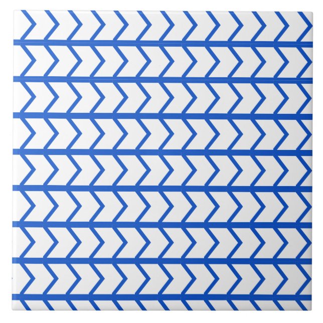 Little Art Deco Chevrons in Blue Tile (Front)