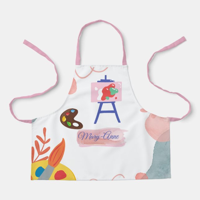 Little Artist easel and brush Apron (Front)