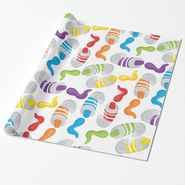 Little Artist pattern Wrapping Paper (Unrolled)