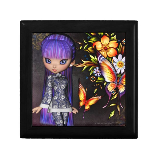 Little Asian Girl 8 Fantasy Artwork Jewellery Box (Front)