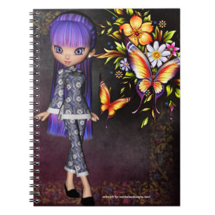 Little Asian Girl Fantasy Spiral Note Books 8