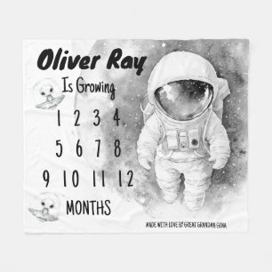 Little Astronaut Milestone Blanket