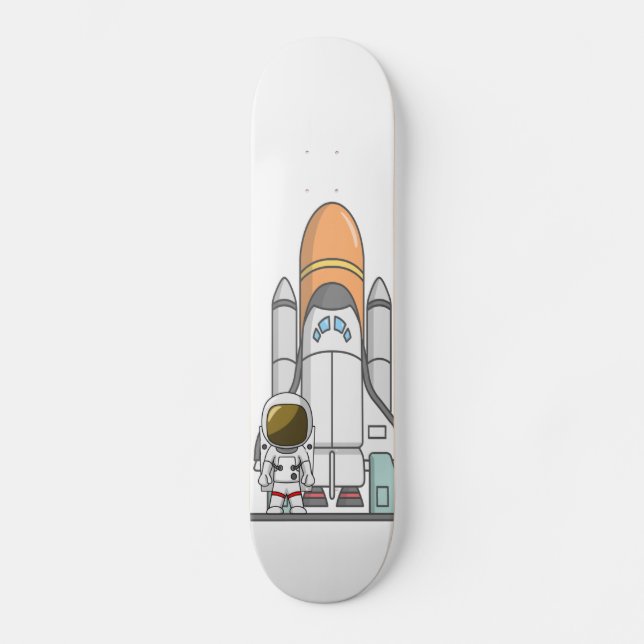 Little Astronaut & Spaceship Skateboard (Front)