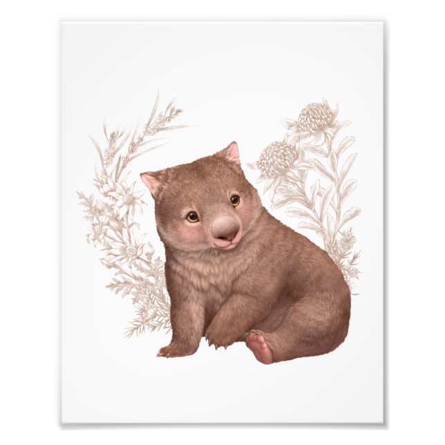 Little Aussie Friends - Wombat Photo Print (Front)