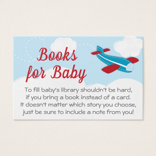 Little Aviator Aeroplane Baby Shower Book Request (Front)