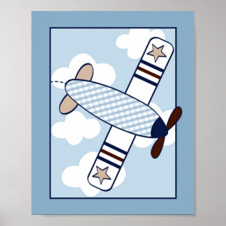Little Aviator Aeroplane Nursery Wall Art Print