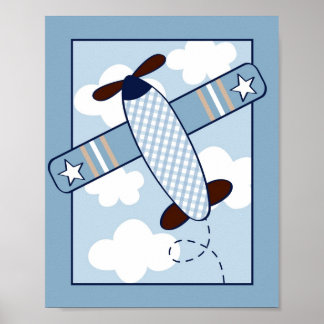 Little Aviator Aeroplane Nursery Wall Art Print