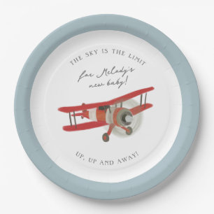 Little Aviator Baby Shower Paper Plate