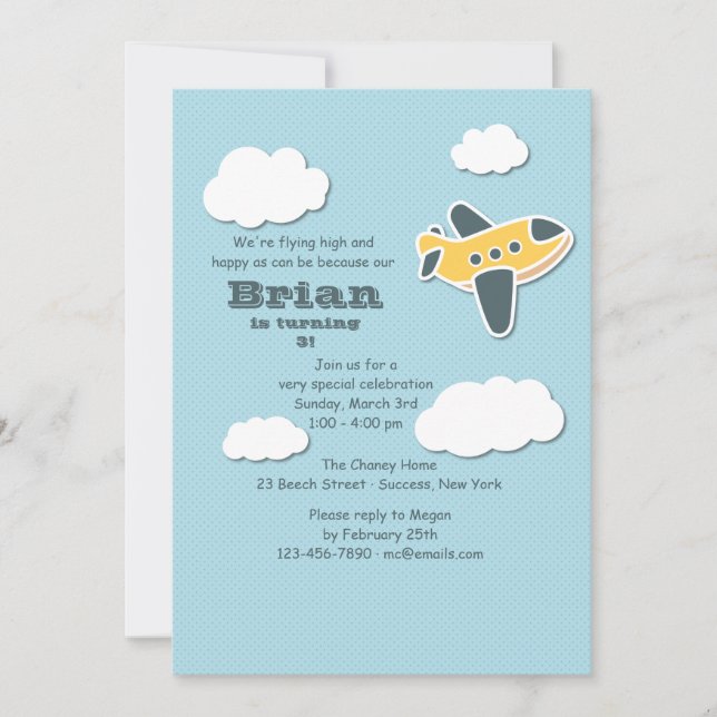 Little Aviator Invitation (Front)