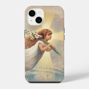 Little baby angel holding lilies iPhone 14 case