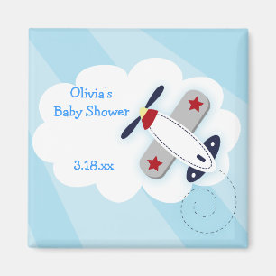 Little Baby Aviator Square Favour Magnet