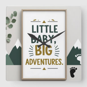 Little baby big square wall clock