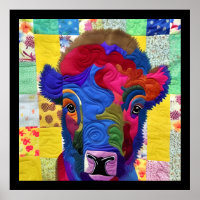 Little Baby Bison Quilt Like Design