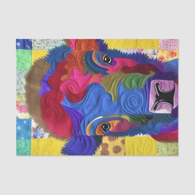 Little Baby Bison Quilt Like Design Tissue Paper (Front)