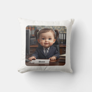 “Little Baby Boss   Funny Toddler Shirt   Cute Cushion
