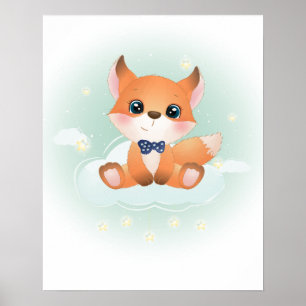 Little baby boy fox poster