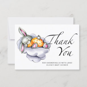 Little baby bunny baby shower thank you card