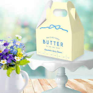 Little Baby Butter Blue Bow Baby Shower Favour Box
