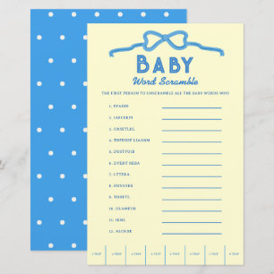 Little Baby Butter Bow Baby Shower Word Scramble