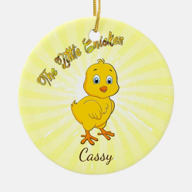 Little Baby Chicken Ceramic Tree Decoration (Front)