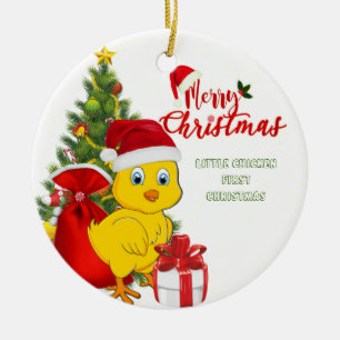 Little Baby Chicken Christmas Ceramic Tree Decoration