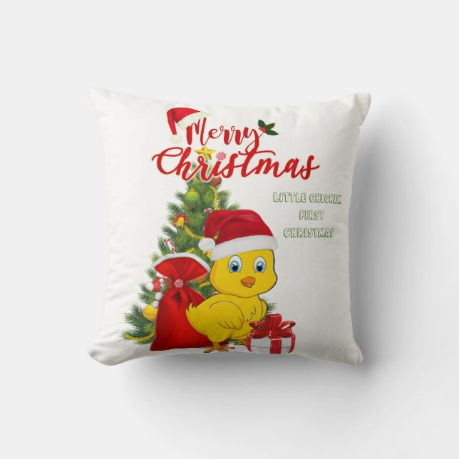 Little Baby Chicken Christmas Cushion (Front)