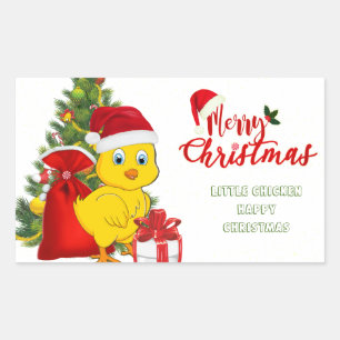 Little Baby Chicken Christmas Rectangular Sticker