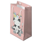 Little Baby Cow Calf With Floral Crown Pastel Pink