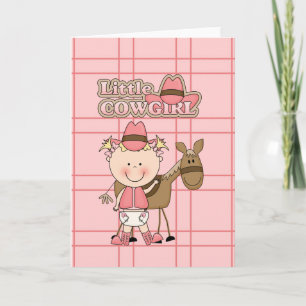Little Baby Cowgirl with her Horse Greeting Card