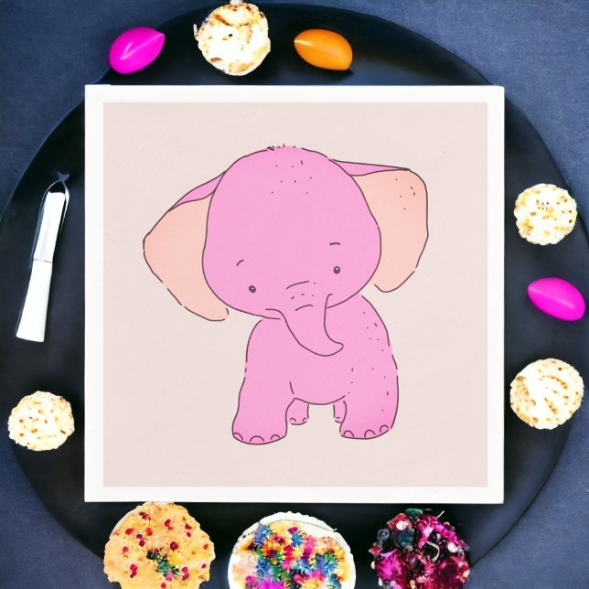 Little Baby Elephant Napkin (baby shower theme party use and throw napkin,party decoration dinner table decor,event custom napkin)