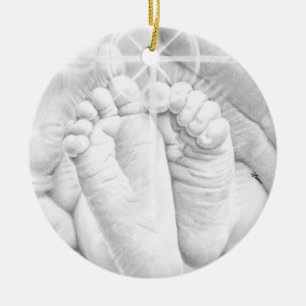 Little Baby Feet Ceramic Tree Decoration