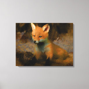 Little Baby Fox Cub Portrait Canvas Print