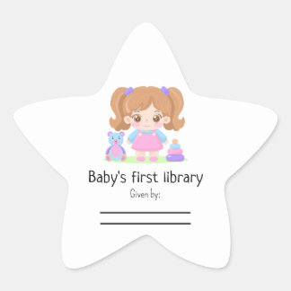 Little baby girl - Baby's first library Star Sticker