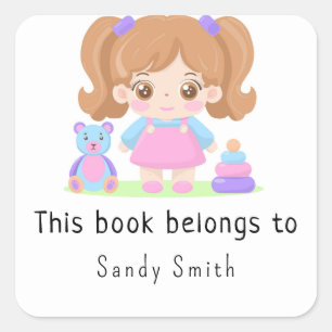 Little baby girl - This book belongs to Square Sticker