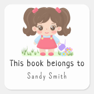Little baby girl - This book belongs to Square Sticker