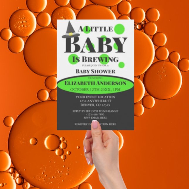 Little Baby is Brewing Halloween Baby Shower Invitation (Creator Uploaded)