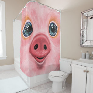 Little Baby Piggy - Smile Shower Curtain