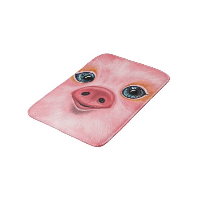 Little Baby Piglet Bath Mat - Smile (Angled)