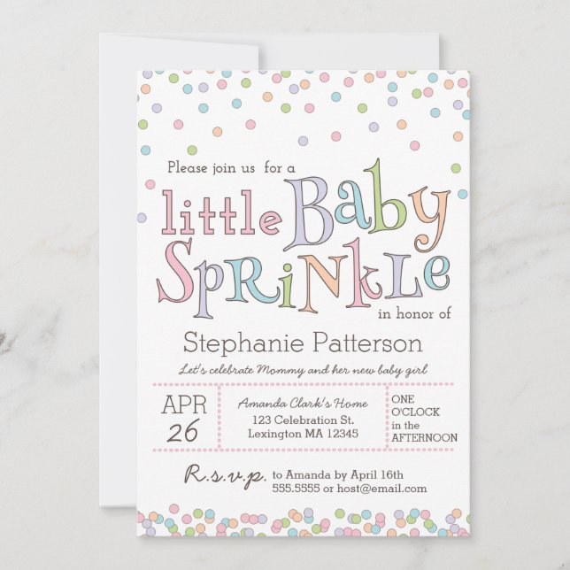 Little Baby Sprinkle Confetti Shower Invitation (Front)