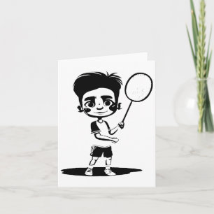 Little Badminton Boy Racket Sports Shuttle Card