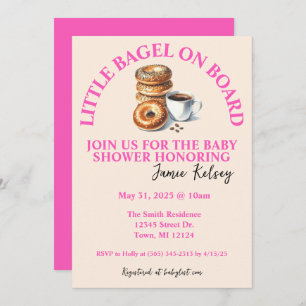 Little Bagel on Board Baby Shower Invitation