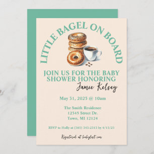 Little Bagel on Board Baby Shower Invitation